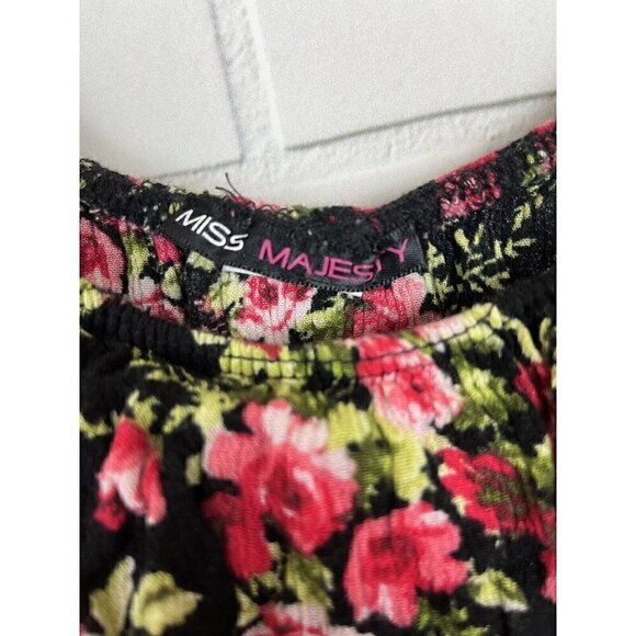 Miss Majesty Multicolor Black Floral Peasant Tank Top Blouse Kids Girls 3/4 - Picture 2 of 12